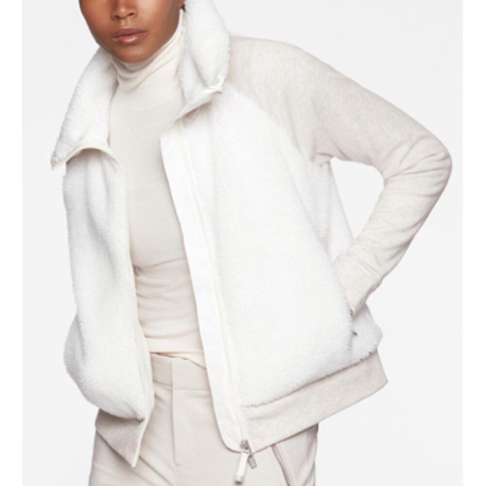 Athleta Range Cream Sherpa Zip-Up Jacket